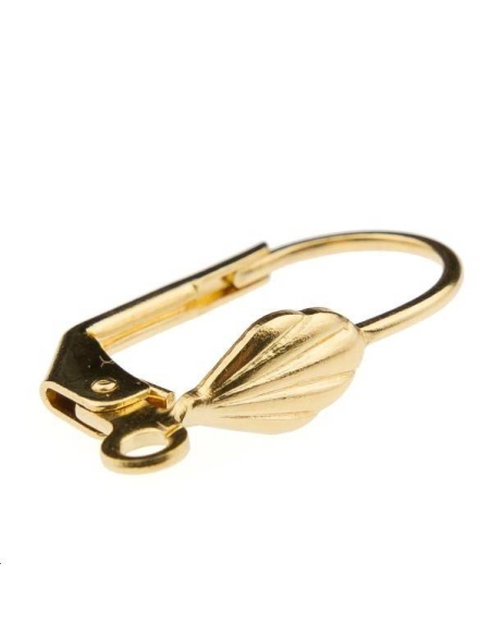 Paire de dormeuses grand coquillage  Boucles d'oreilles- 1