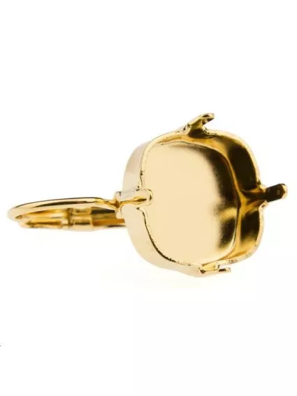 Dormeuse avec sertissure carrée 12mm  Boucles d'oreilles- 1