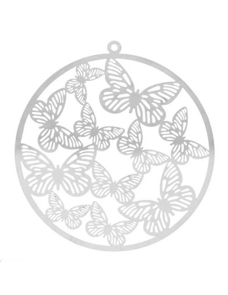 Filigrane cercle papillon 55mm 1 anneau  Filigranes- 1
