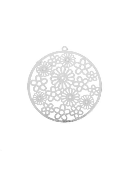 Filigrane cercle fleur 37mm 1 anneau  Filigranes- 1