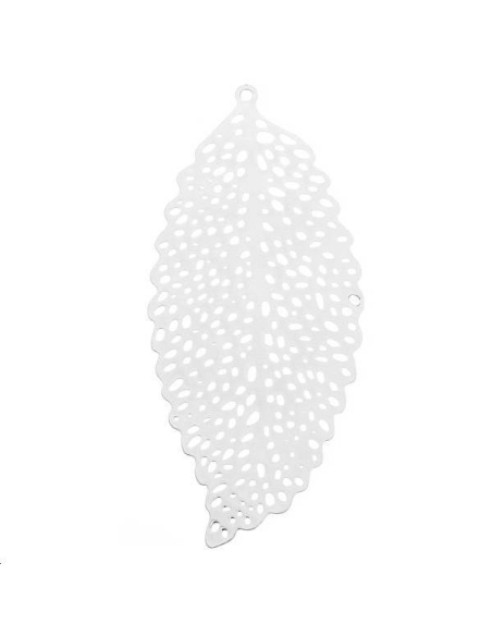 Filigrane feuille 46x22mm 1 anneau  Filigranes- 1 Filigrane feuille 46x22mm 1 anneau  Filigranes- 1