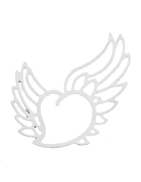 Filigrane coeur ailé 25x30mm  Filigranes- 1 Filigrane coeur ailé 25x30mm  Filigranes- 1