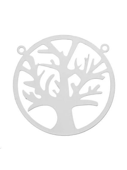 Filigrane cercle arbre 28mm 2 anneaux  Filigranes- 1