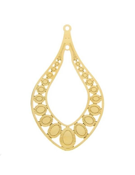 Filigrane goutte 46x27mm 1 trou  Filigranes- 1 Filigrane goutte 46x27mm 1 trou  Filigranes- 1