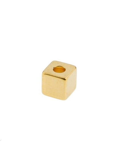 Cube 4x4mm 2 trous passants  Intercalaires- 1
