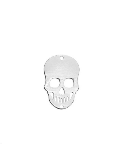Tête de mort plate 11x7mm 2 trous passants  Intercalaires- 1