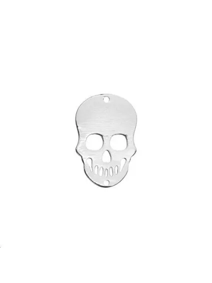 Tête de mort plate 11x7mm 2 trous passants  Intercalaires- 1