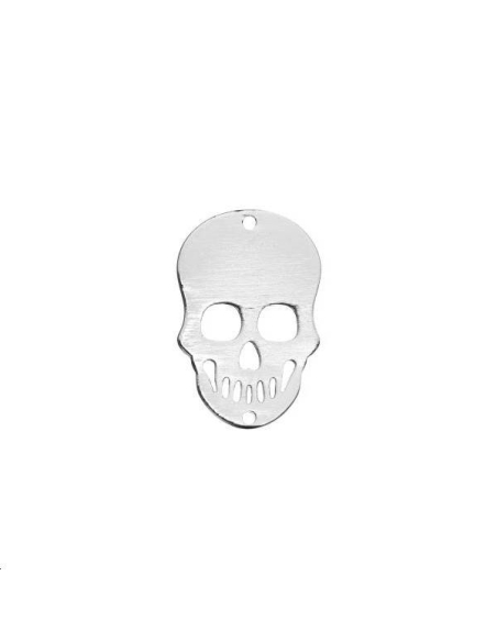 Tête de mort plate 11x7mm 2 trous passants  Intercalaires- 1
