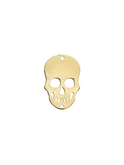 Tête de mort plate 11x7mm 2 trous passants  Intercalaires- 1
