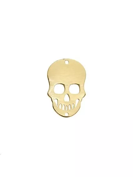 Tête de mort plate 11x7mm 2 trous passants  Intercalaires- 1