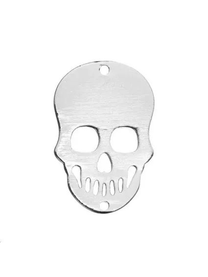 Tête de mort plate 21x14mm 2 trous passants  Intercalaires- 1