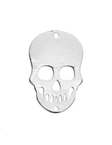 Tête de mort plate 21x14mm 2 trous passants  Intercalaires- 1