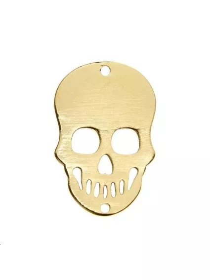 Tête de mort plate 21x14mm 2 trous passants  Intercalaires- 1