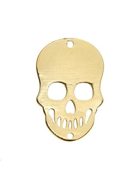 Tête de mort plate 21x14mm 2 trous passants  Intercalaires- 1