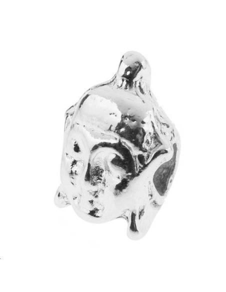 Tête de bouddha 15x12mm 2 trous passants  Intercalaires- 1