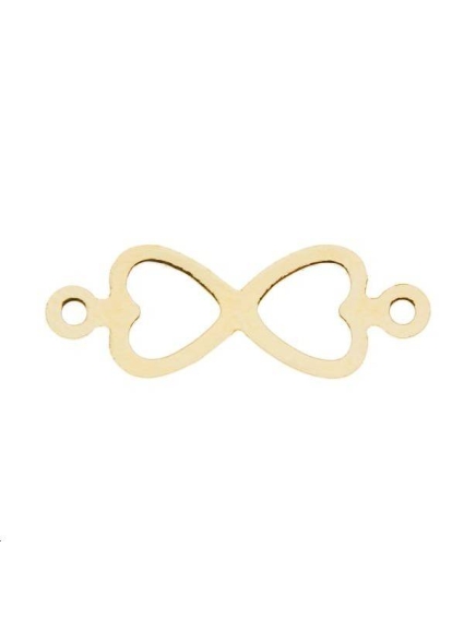 Double coeur 21x7,5mm 2 anneaux  Intercalaires- 1