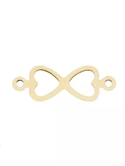 Double coeur 21x7,5mm 2 anneaux  Intercalaires- 1