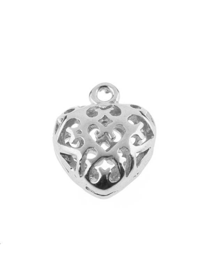 Pampille coeur ajouré 11x9mm  Pampilles- 1