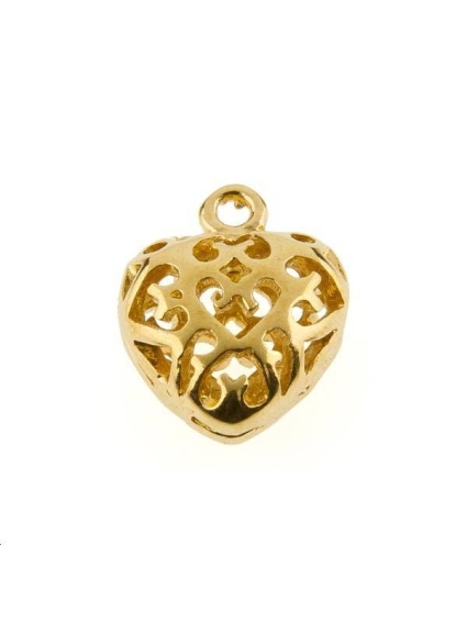 Pampille coeur ajouré 11x9mm  Pampilles- 1