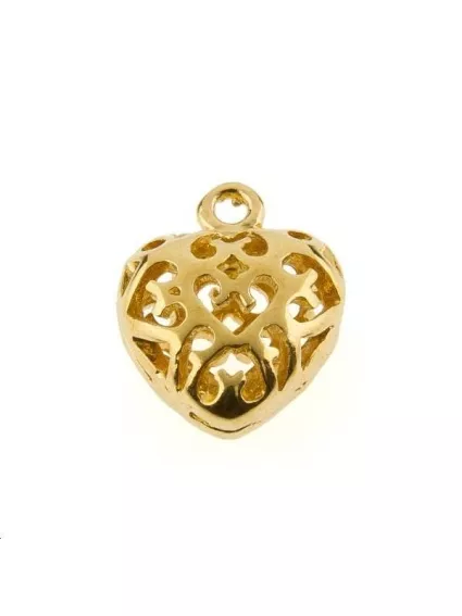 Pampille coeur ajouré 11x9mm  Pampilles- 1