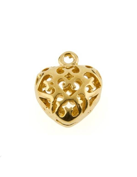 Pampille coeur ajouré 11x9mm  Pampilles- 1