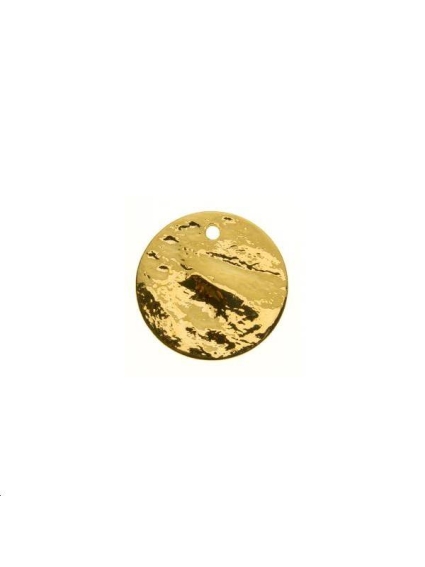 Pampille plate bosselée 15mm  Pampilles- 1