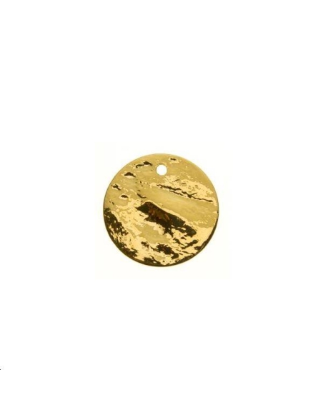 Pampille plate bosselée 15mm  Pampilles- 1 Pampille plate bosselée 15mm  Pampilles- 1