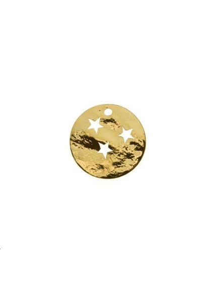 Pampille ronde martelée étoile 15mm  Pampilles- 1