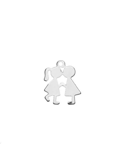 Couple amoureux 15x12mm 1 anneau  Pampilles- 1