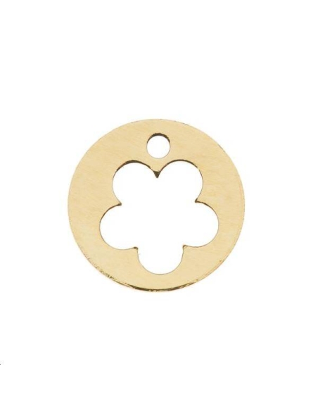 Pampille fleur évidée 10mm 1 trou  Pampilles- 1 Pampille fleur évidée 10mm 1 trou  Pampilles- 1