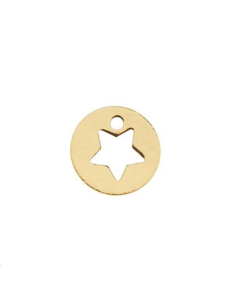Pampille étoile évidée 7mm 1 trou  Pampilles- 1 Pampille étoile évidée 7mm 1 trou  Pampilles- 1