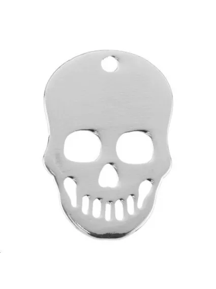Tête de mort plate 21x14mm 1 trou  Pendentifs- 1