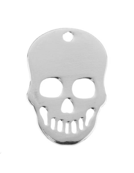 Tête de mort plate 21x14mm 1 trou  Pendentifs- 1