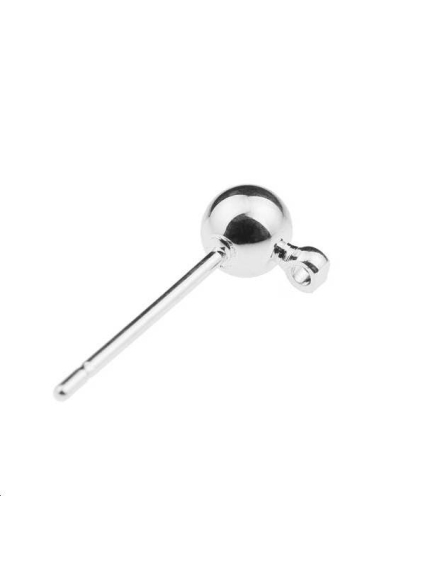 Tiges d'oreilles boule 4mm  Boucles d'oreilles- 1