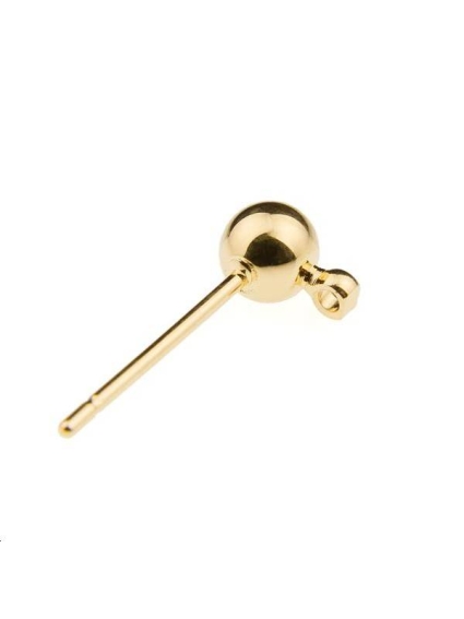 Tiges d'oreilles boule 4mm  Boucles d'oreilles- 1