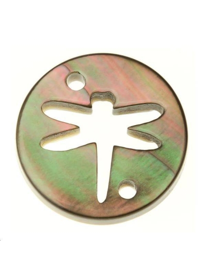 Nacre grise pastille libellule  Les pendentifs en nacre- 1