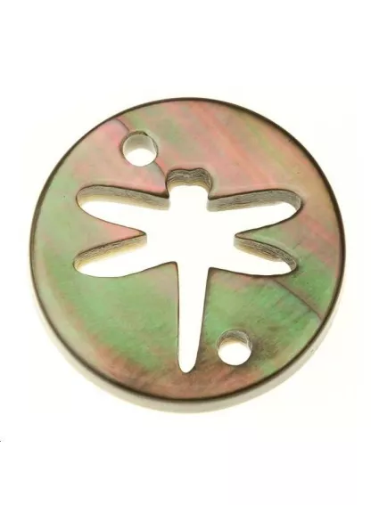 Nacre grise pastille libellule  Les pendentifs en nacre- 1