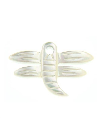 Nacre blanche libellule  Les pendentifs en nacre- 1