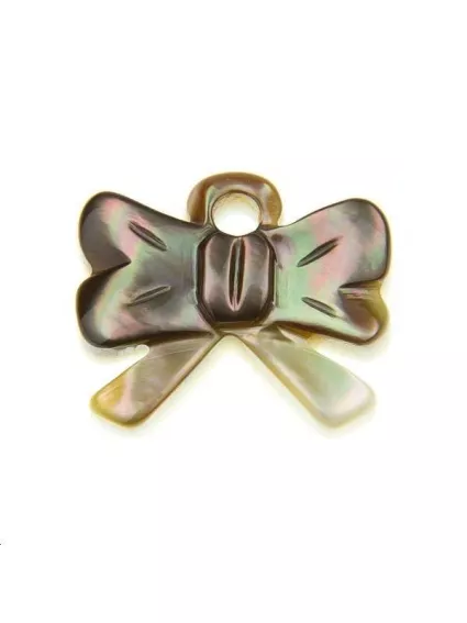 Nacre grise noeud papillon  Les pendentifs en nacre- 1