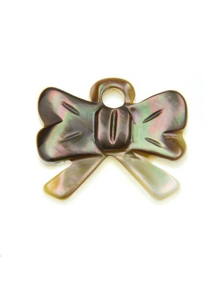 Nacre grise noeud papillon  Les pendentifs en nacre- 1