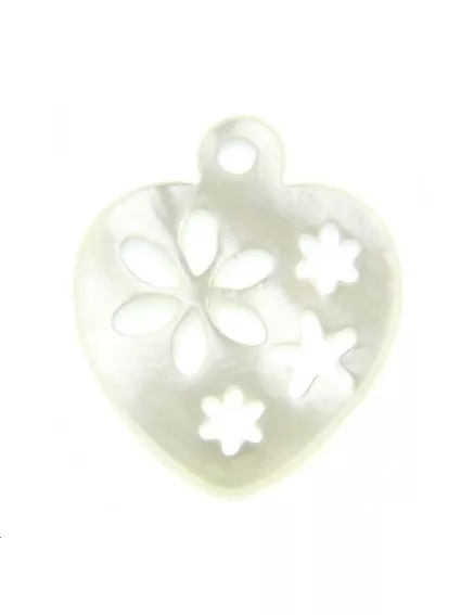 Nacre coeur filigrane  Les pendentifs en nacre- 1