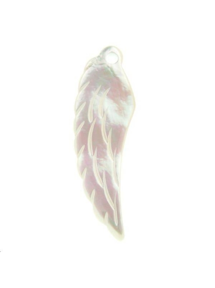 Nacre blanche aile  Les pendentifs en nacre- 1