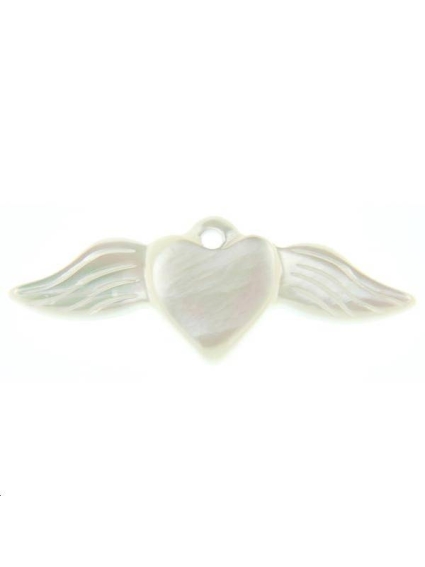 Nacre coeur ailé  Les pendentifs en nacre- 1