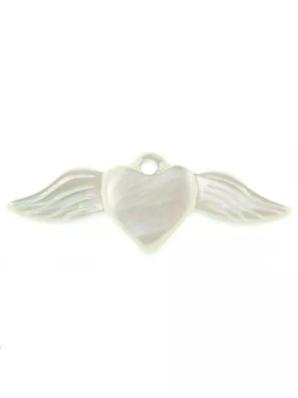 Nacre coeur ailé  Les pendentifs en nacre- 1