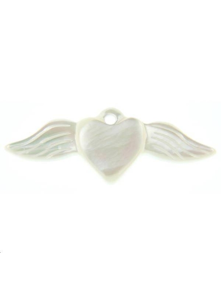 Nacre coeur ailé  Les pendentifs en nacre- 1