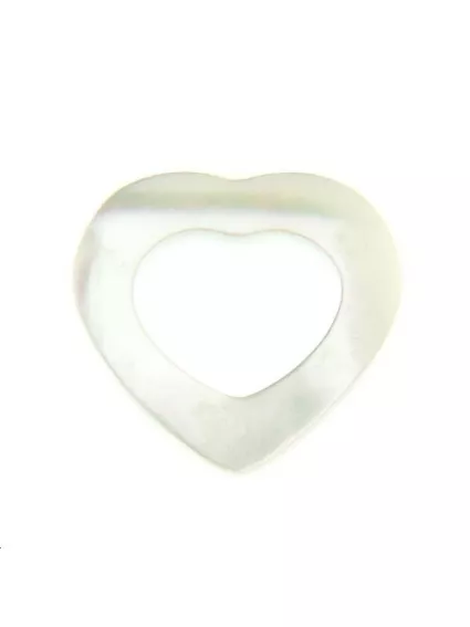 Nacre blanche coeur évidé  Les pendentifs en nacre- 1