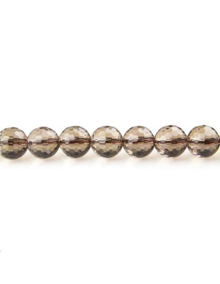 Quartz fumé rond facettes 10mm  Facettes de plus de 8mm - 1 Quartz fumé rond facettes 10mm  Facettes de plus de 8mm - 1