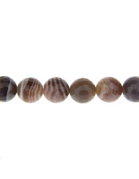 Agate du Botswana facettes 10mm  Rondes facettes 8mm et plus en lot- 1