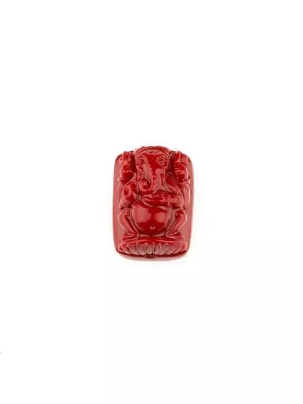Ganesh bambou corail 9x12mm  Etoiles têtes de morts coeurs et autres formes- 1