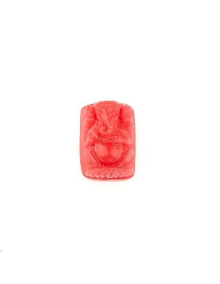 Ganesh bambou corail 9x12mm  Etoiles têtes de morts coeurs et autres formes- 1